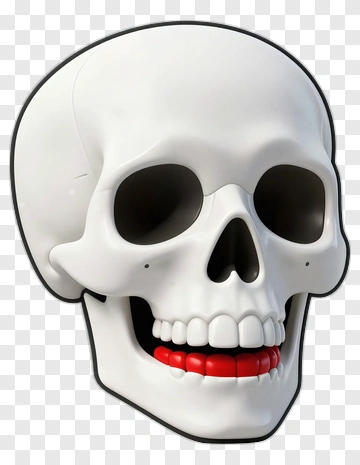Skull With Red Teeth PNG