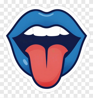 Blue Mouth With Red Tongue PNG