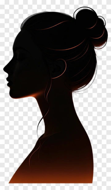 Elegant Woman Silhouette In Profile PNG