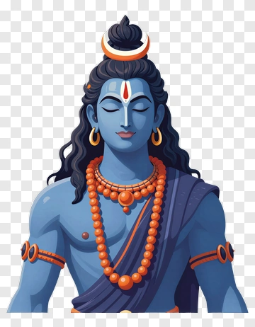 Blue Shiva With Orange Beads PNG