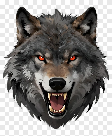 Fierce Wolf With Red Eyes PNG