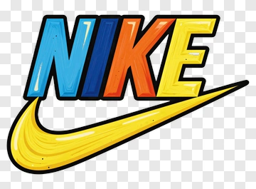 Nike Logo With Colorful Gradient Letters PNG