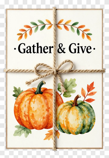 Gather & Give Autumn Card PNG