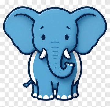 Blue Cartoon Elephant PNG