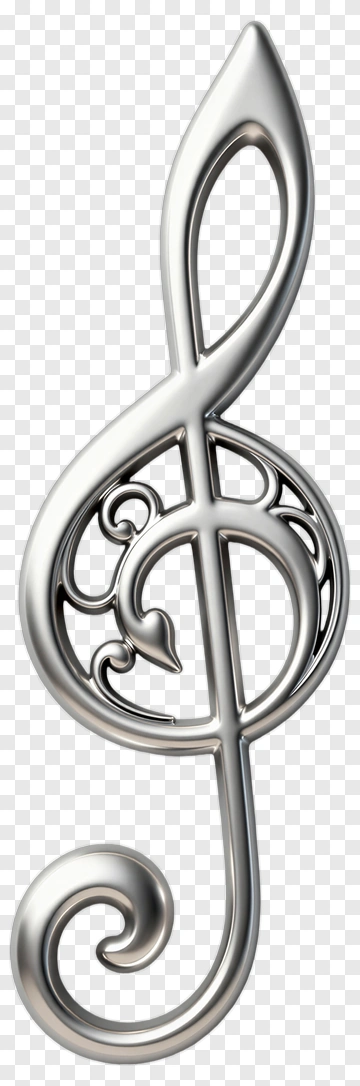 Silver Treble Clef PNG