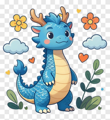 Cute Cartoon Dragon PNG