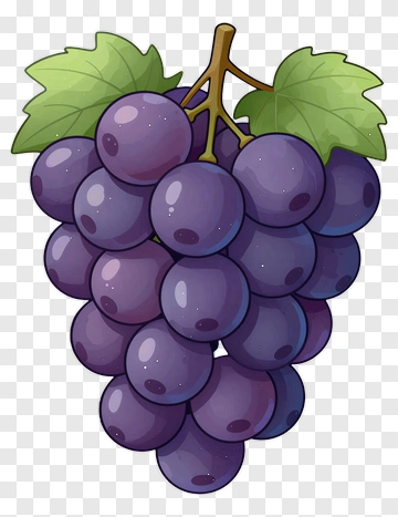 Cluster Of Purple Grapes With Leaves PNG