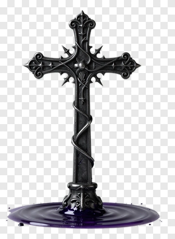 Gothic Cross With Purple Liquid PNG