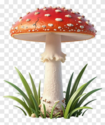 Fly Agaric Mushroom In Grass PNG