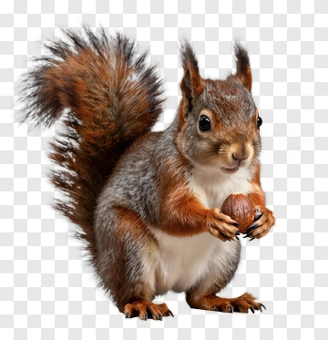 Red Squirrel Holding Nut PNG