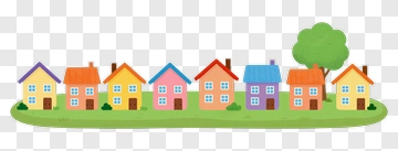 Colorful Houses In A Village PNG