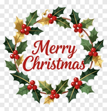 Merry Christmas Wreath PNG