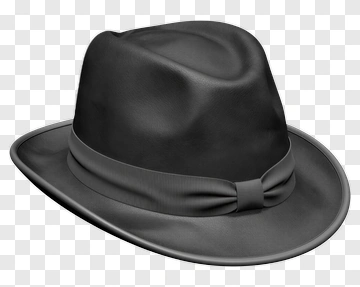Classic Black Fedora Hat PNG