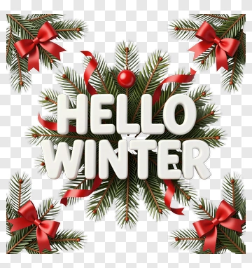 Hello Winter Festive Design PNG