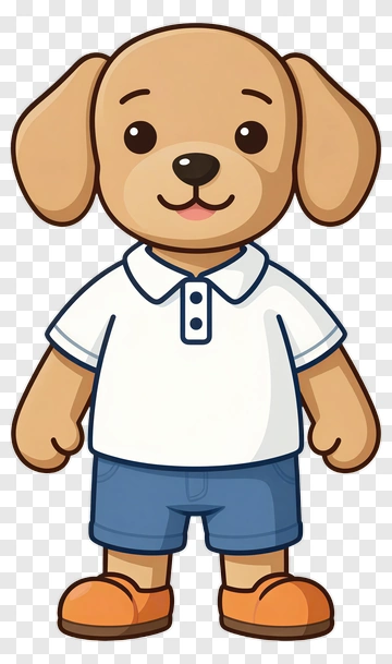 Cute Cartoon Dog In Clothes PNG