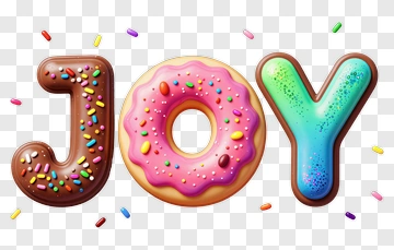 Joy Donut Letters With Sprinkles PNG