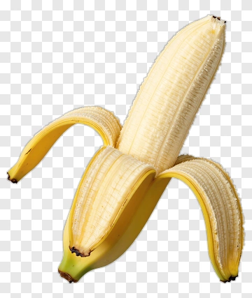 Yellow Banana With Peeling PNG
