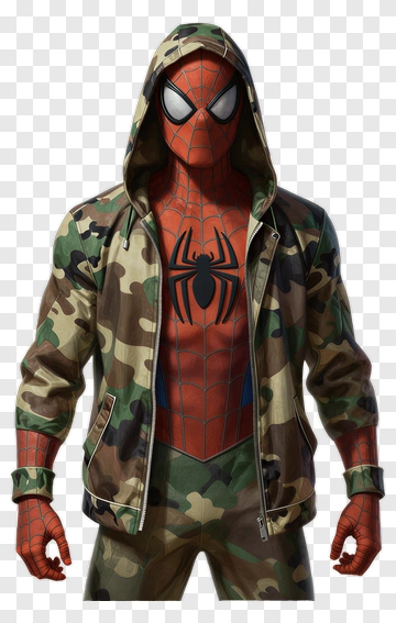 Spider-Man In Camouflage Jacket PNG