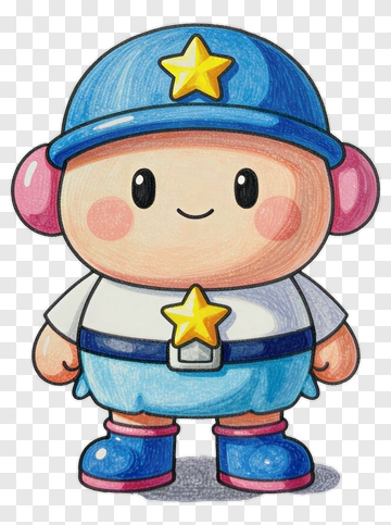 Cute Cartoon Police Officer PNG