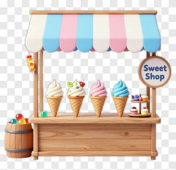 Sweet Shop Ice Cream Stand PNG