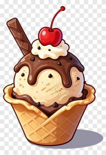 Chocolate Ice Cream With Cherry PNG