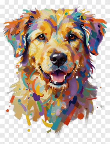 Colorful Dog Portrait PNG