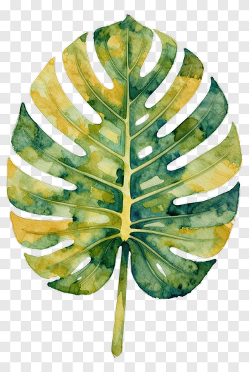 Monstera Leaf Watercolor PNG