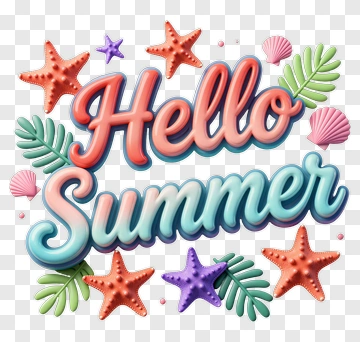 Hello Summer Greeting PNG