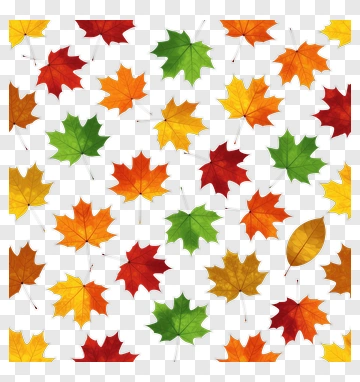 Autumn Leaves Pattern PNG