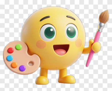 Yellow Artist Emoji Holding Brush And Palette PNG