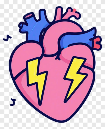 Heart With Lightning Bolts PNG