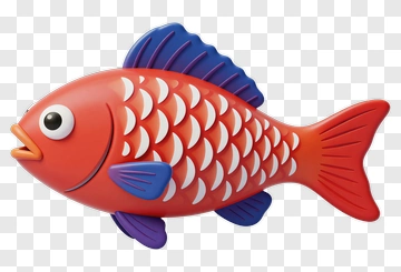 Red Fish With Blue Fins PNG