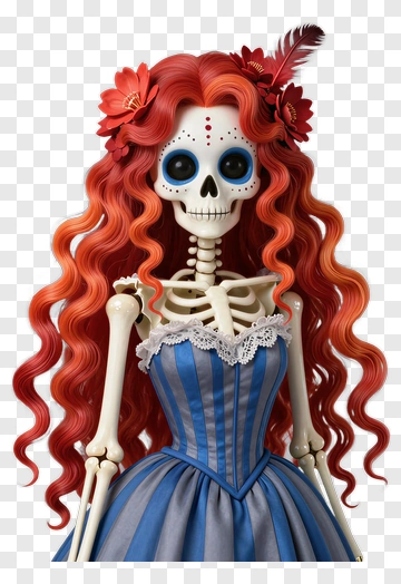 Day Of The Dead Skeleton Doll PNG