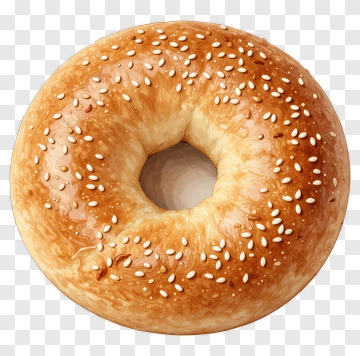 Golden Bagel With Sesame Seeds PNG