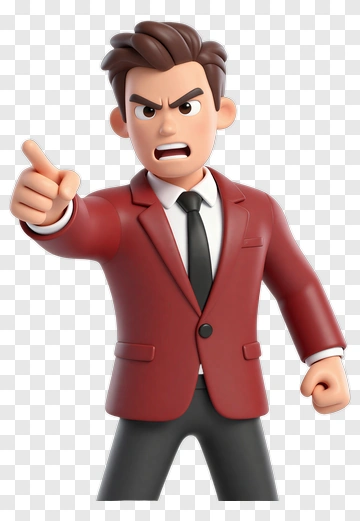 Angry Man In Red Suit PNG