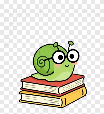 Green Snail On Books PNG