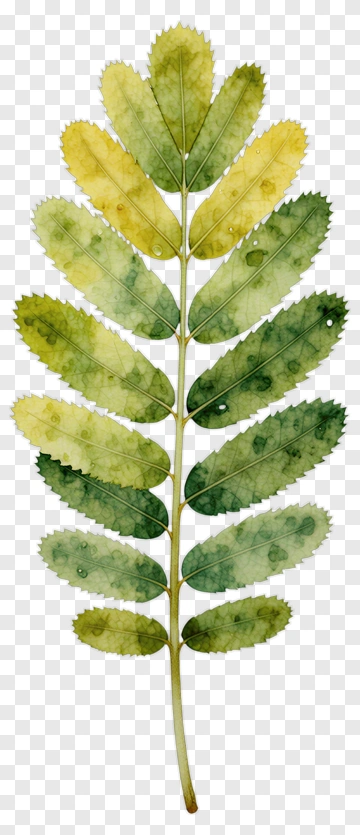 Watercolor Leaf Branch PNG