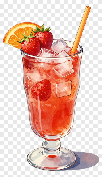 Strawberry Drink With Orange Slice PNG