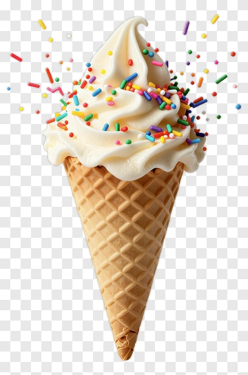 Ice Cream Cone With Sprinkles PNG