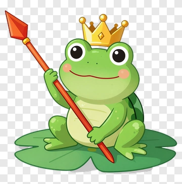 King Frog With Crown And Spear PNG