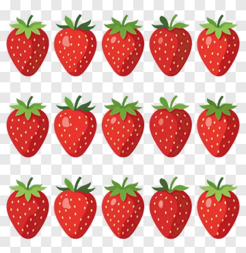 Strawberries In A Grid Pattern PNG