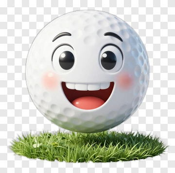 Smiling Golf Ball Character PNG