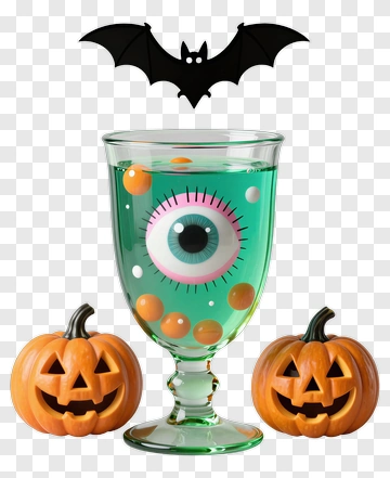 Halloween Bat Eye And Pumpkins PNG