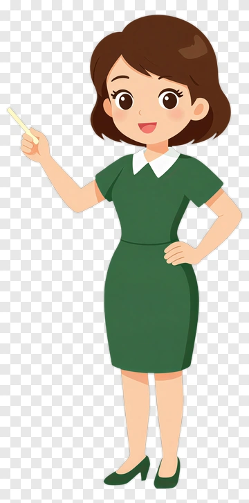 Cartoon Teacher Holding Chalk PNG