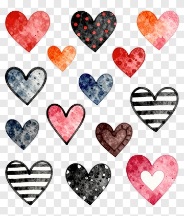 Watercolor Hearts Collection PNG