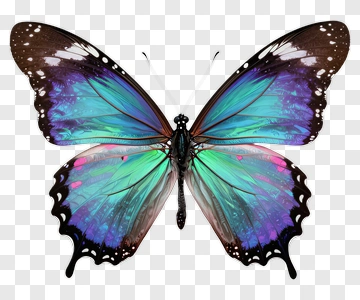 Colorful Butterfly With Iridescent Wings PNG