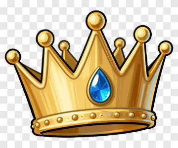 Golden Crown With Blue Gemstone PNG