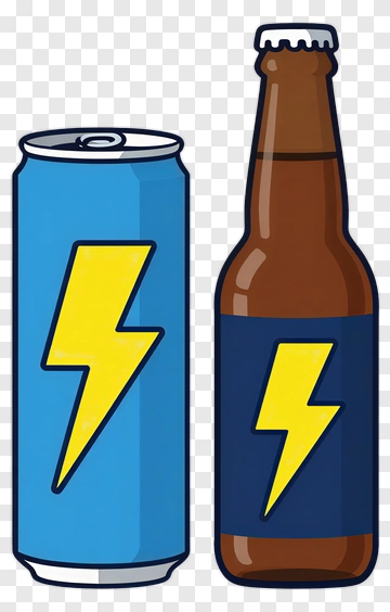 Energy Drink Can And Beer Bottle PNG