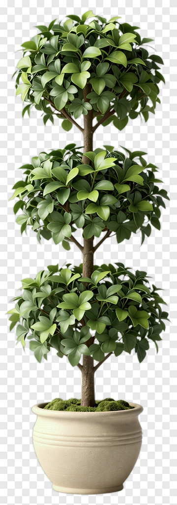 Topiary Tree In Beige Pot PNG