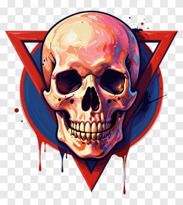 Vibrant Skull Design PNG